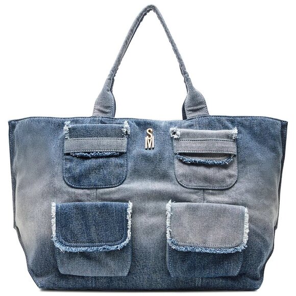 Steve Madden Blue Denim Tote Excellent Quality and Condition - Picture 1 of 9